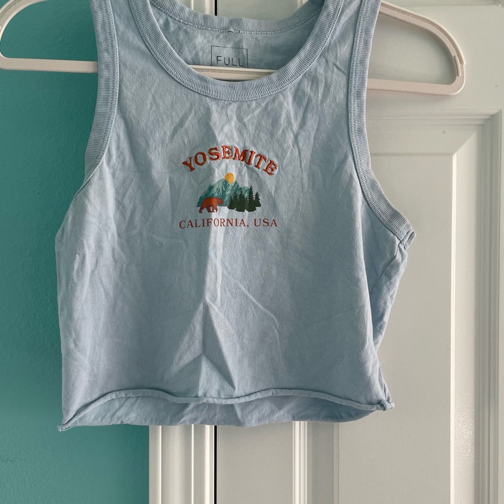 Light Blue Yosemite Crop Top